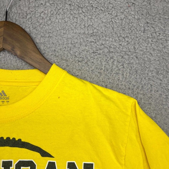 Adidas Michigan Wolverines Shirt Men's Small Yellow Football Double Sided 2008 - Picture 5 of 9